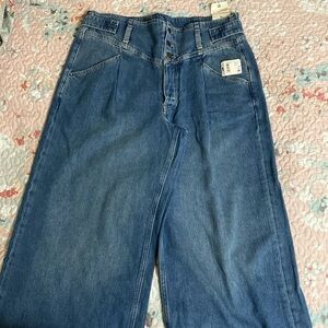 FP, Free People, We the Free, Care FP! Super Sweeper wide-leg jeans! L , NWT